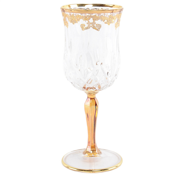 A set of Timon "Opera Amber" wine glasses for 6 people