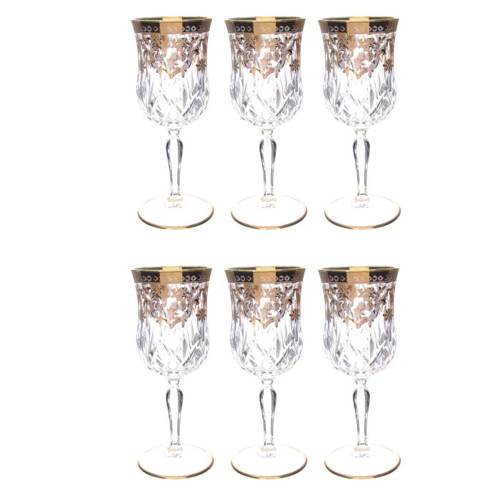 A set of Art Deco wine glasses` "Coll.Edelweiss" for 6 people