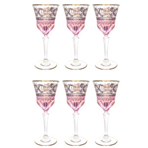 Set of wine glasses Art Deco` "Coll.Fish" for 6 persons