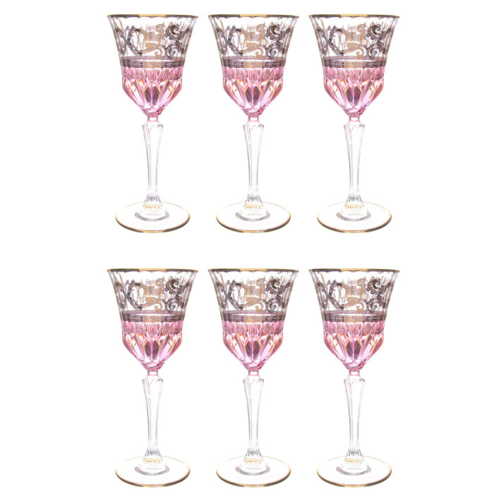 Set of wine glasses Art Deco` "Coll.Fish" for 6 persons