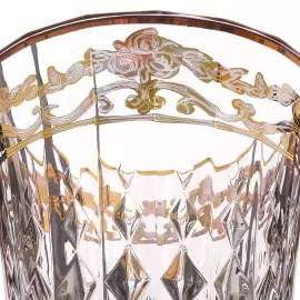 Набор стаканов для воды Timon "Lady Diamond" на 6 персон, медовый с позолотой