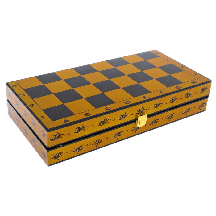 Wooden chess "Grass" Khokhloma