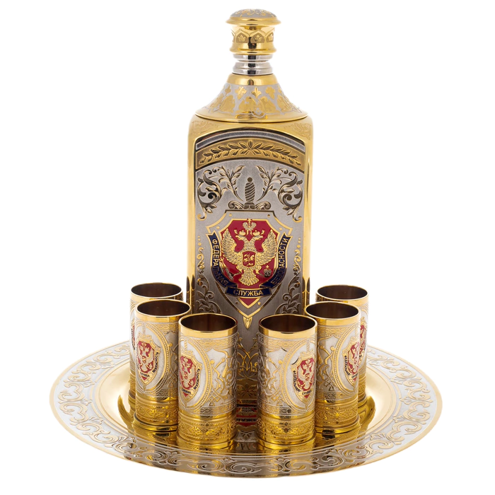 FSB vodka set for 6 people, Zlatoust
