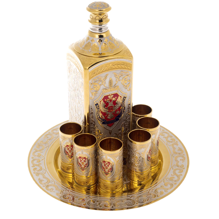 FSB vodka set for 6 people, Zlatoust