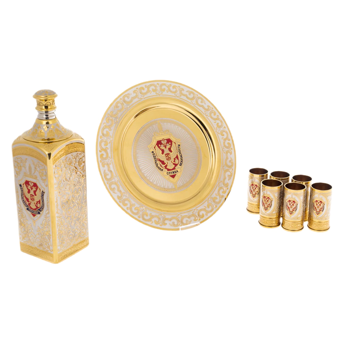FSB vodka set for 6 people, Zlatoust