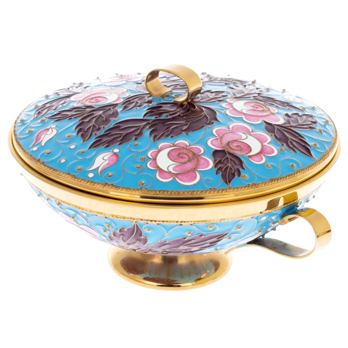 Rose silver coffee set for 6 persons