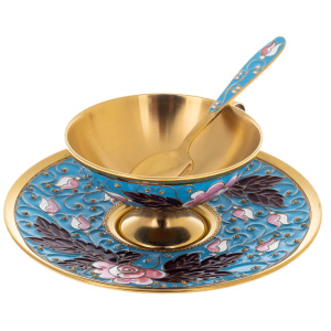 Rose silver coffee set for 6 persons