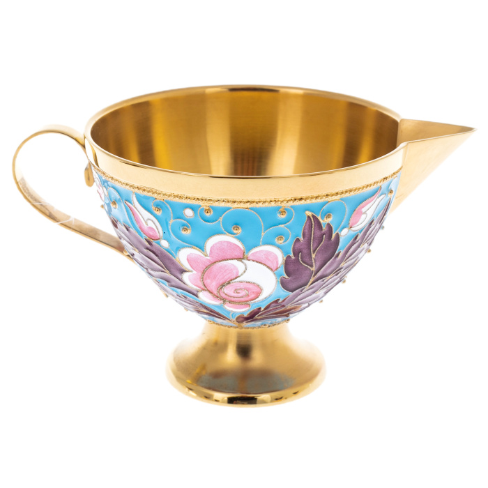 Rose silver coffee set for 6 persons