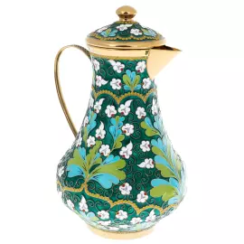 Silver coffee set "Painted" for 6 persons, with enamel and gilding