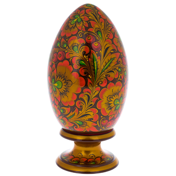 Egg-icon with the face of "Jesus Christ" Khokhloma