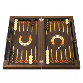 Backgammon made of stained oak and amber "Horse"