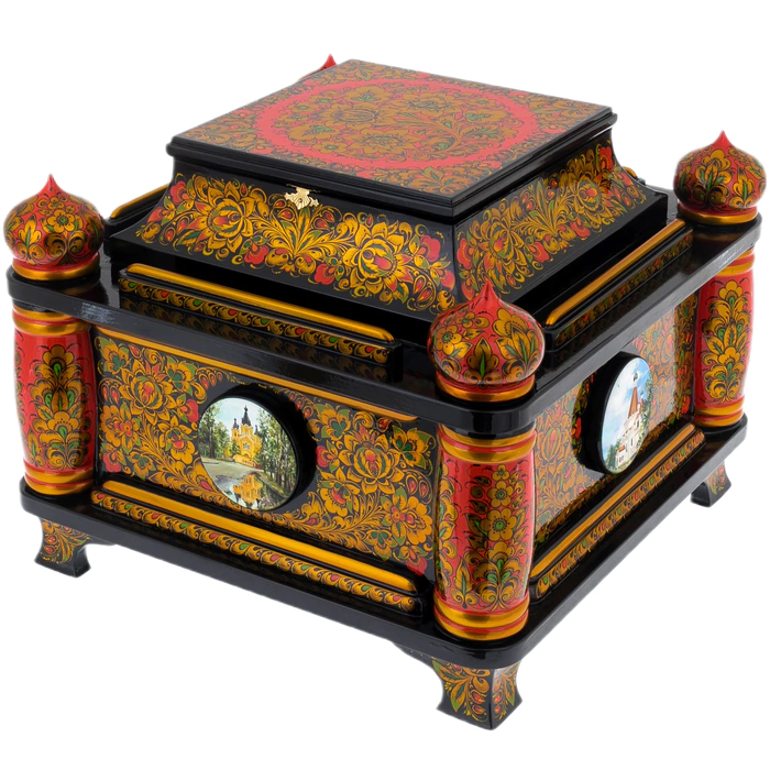 The chest "Canonization" of Khokhloma