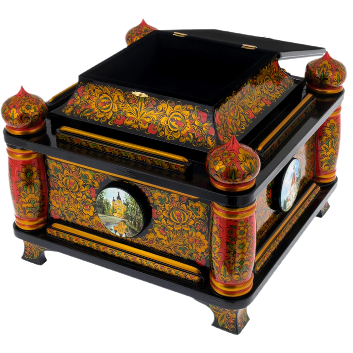The chest "Canonization" of Khokhloma