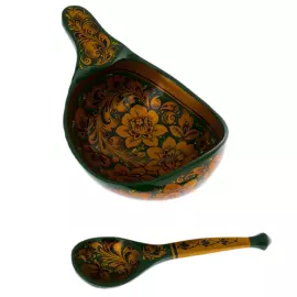 Набор "Крестьянский" 14 предметов, на 6 персон, Хохлома