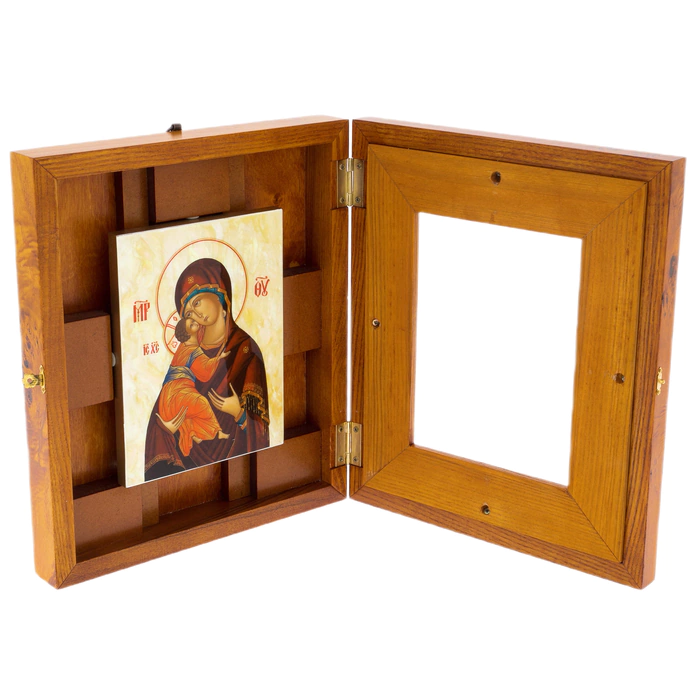Icon on natural mother-of-pearl "Our Lady of Vladimir" in Kyoto