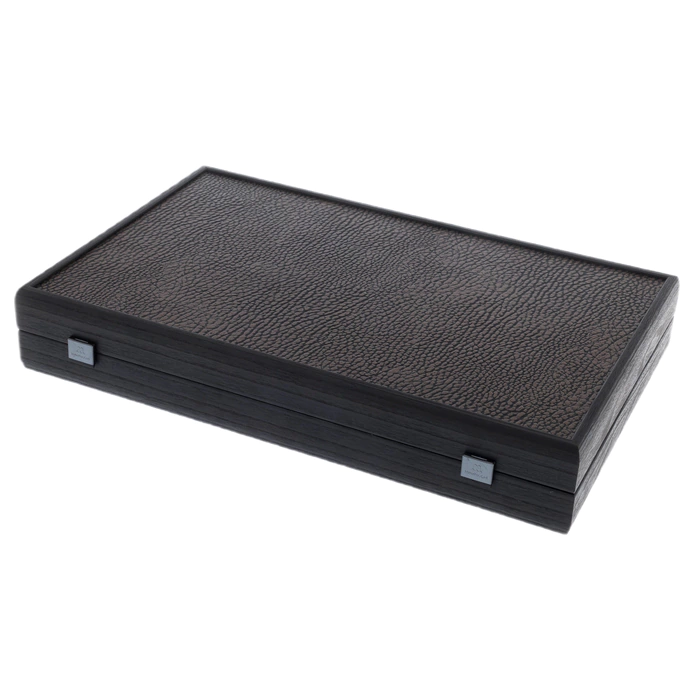 Backgammon made of veneer and leather "Manopoulos" coffee brown