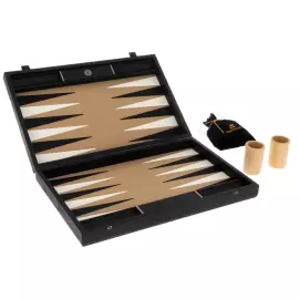 Нарды из шпона и кожи "Manopoulos" кофейно-коричневые