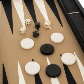 Нарды из шпона и кожи "Manopoulos" кофейно-коричневые