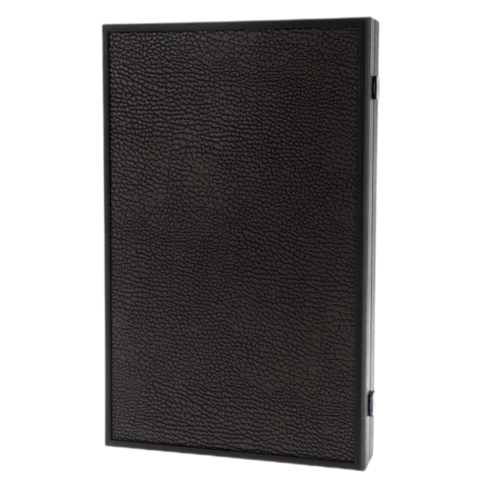 Backgammon made of veneer and leather "Manopoulos" coffee brown