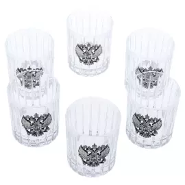 A set of vodka glasses "Coat of Arms of the Russian Federation" for 6 people