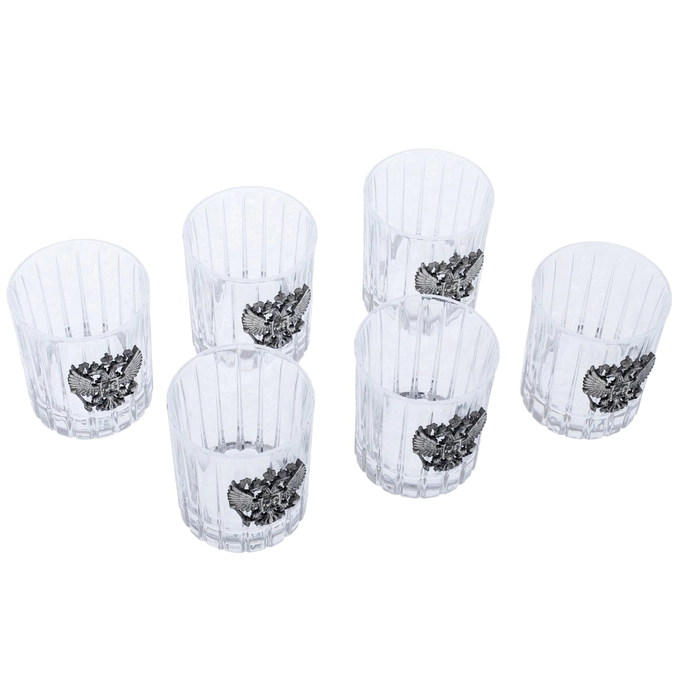 A set of vodka glasses "Coat of Arms of the Russian Federation" for 6 people