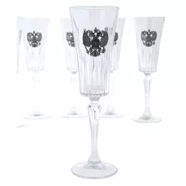 A set of champagne glasses "Coat of Arms of the Russian Federation" for 6 people