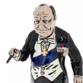 Statuette made of porcelain and Karelian birch "Winston Churchill"