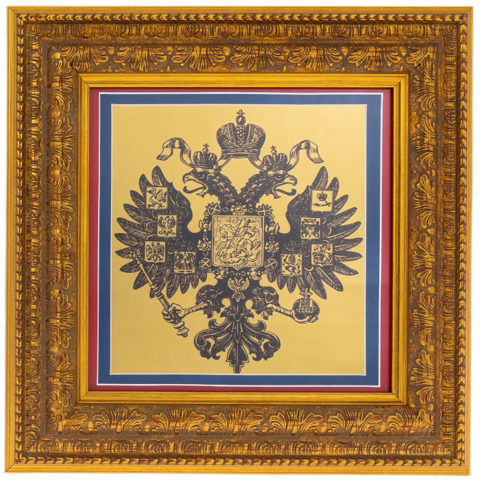 Painting on gilded brass "Double-headed Eagle"
