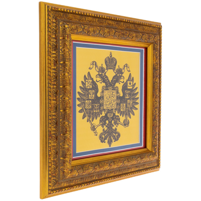 Painting on gilded brass "Double-headed Eagle"