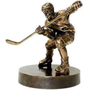 The author's bronze sculpture "Hockey Player"