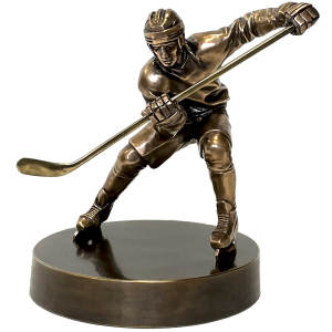 The author's bronze sculpture "Hockey Player"