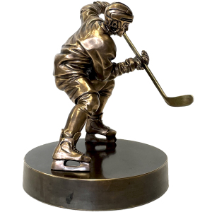 The author's bronze sculpture "Hockey Player"