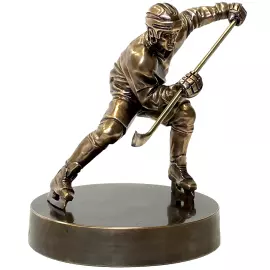 Авторская скульптура из бронзы "Хоккеист"