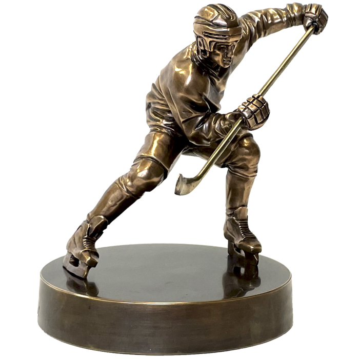 The author's bronze sculpture "Hockey Player"