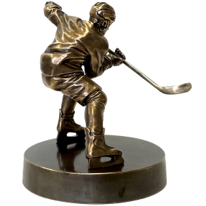 The author's bronze sculpture "Hockey Player"