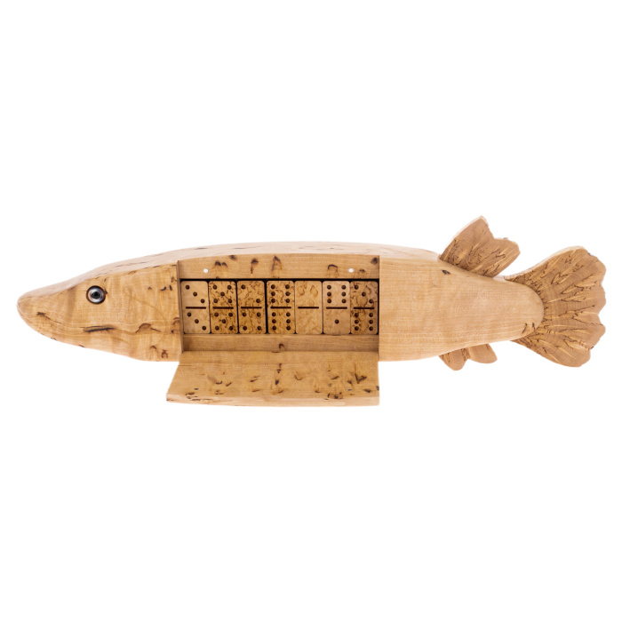 Dominoes made of Karelian birch "Pike"