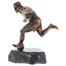 Bronze statuette "Garrincha" on a marble stand