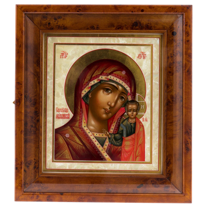 Icon on natural mother-of-pearl "Our Lady of Kazan" in Kyoto