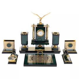 Письменный набор из малахита "Олигарх"