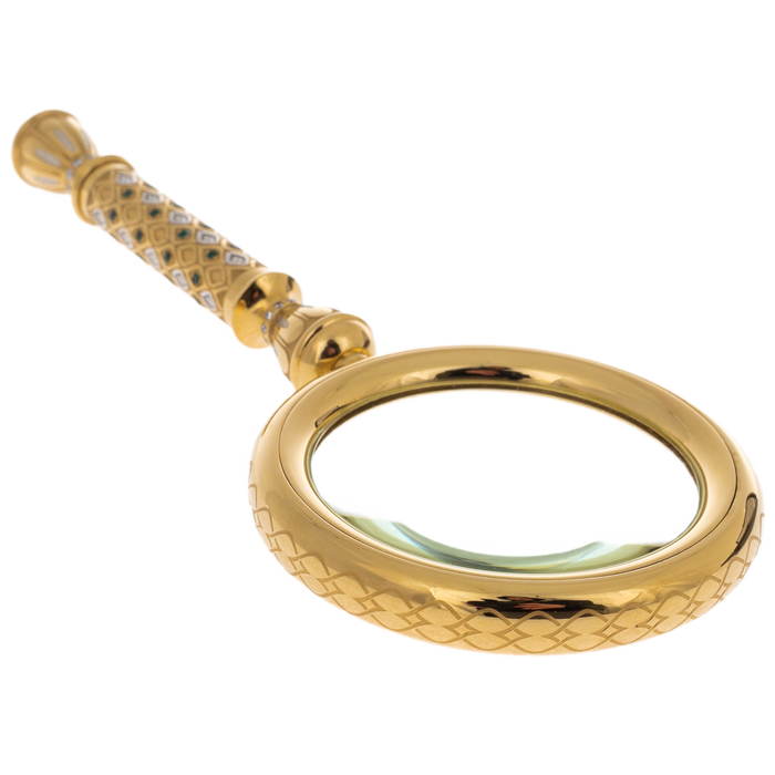 Magnifying glass with stones