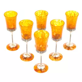 Набор для напитков из янтаря "Антик" на 6 персон