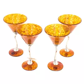 Набор для напитков из янтаря "Изобилие" на 4 персоны