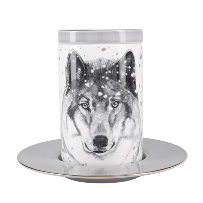 A gift set made of porcelain "Totem. The Wolf"
