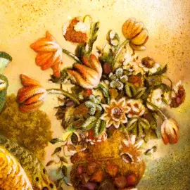 Объемная картина из янтаря "Павлин" малая