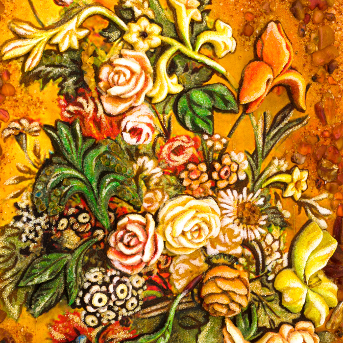 Three-dimensional amber painting "Still Life"