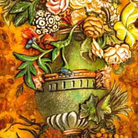 Объемная картина из янтаря "Натюрморт"