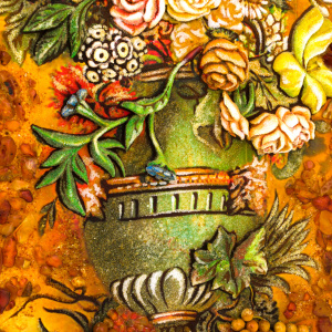 Three-dimensional amber painting "Still Life"