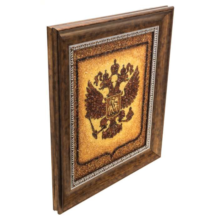 Amber painting "Coat of Arms of the Russian Federation"