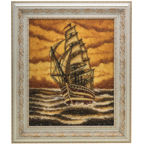 Amber painting "Sailboat" (small)