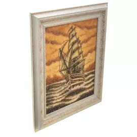 Картина из янтаря "Парусник" малая